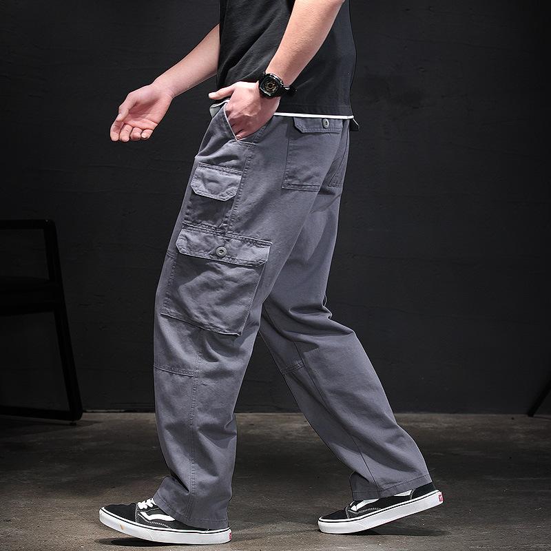 Pantaloni Cargo da Uomo in Puro Cotone Pantaloni Lunghi Casual da Esterno per Primavera, Autunno e Inverno