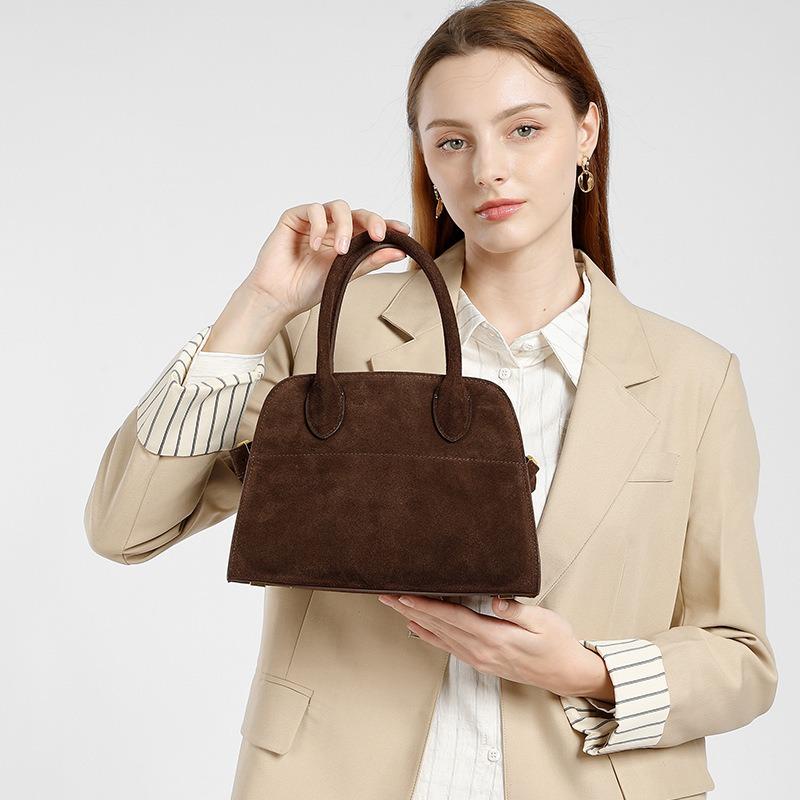 Single shoulder messenger bag women's niche high-end sense, suede handbag to work commuter bag women's versatile handbag