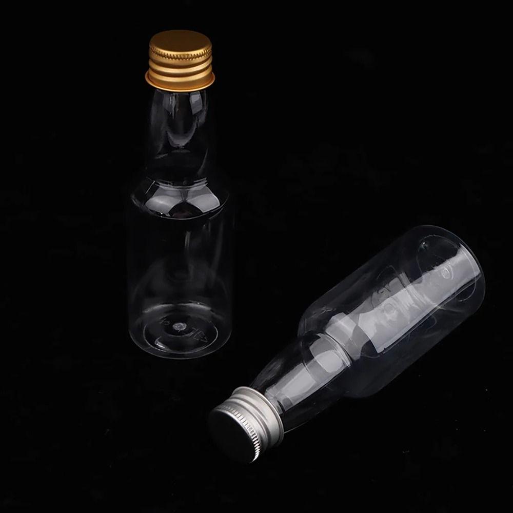 5Pcs Silver/ Gold Caps Plastic Spirit Bottle Party Supplies Alcohol Shot Bottles
