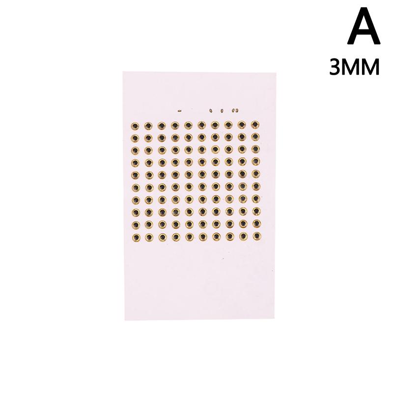 

100 шт., голографические глаза для рыболовных приманок, наклейка на рыболовную приманку 3D 3/4/5/6 мм, искусственные глаза для рыб, наклейка на рыбьи глаза 3MM жёлтый