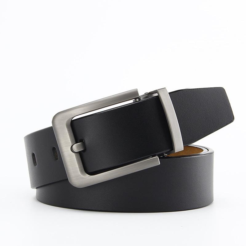 Men's Yellow Cowhide Pin Buckle Belt  Whole Retro Cowhide Japanese Buckle Yellow Cowhide Korean Versatile Belt