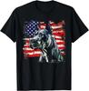 Pit Bull Dog USA America Flag 4th of July Gift Unisex T-Shirt