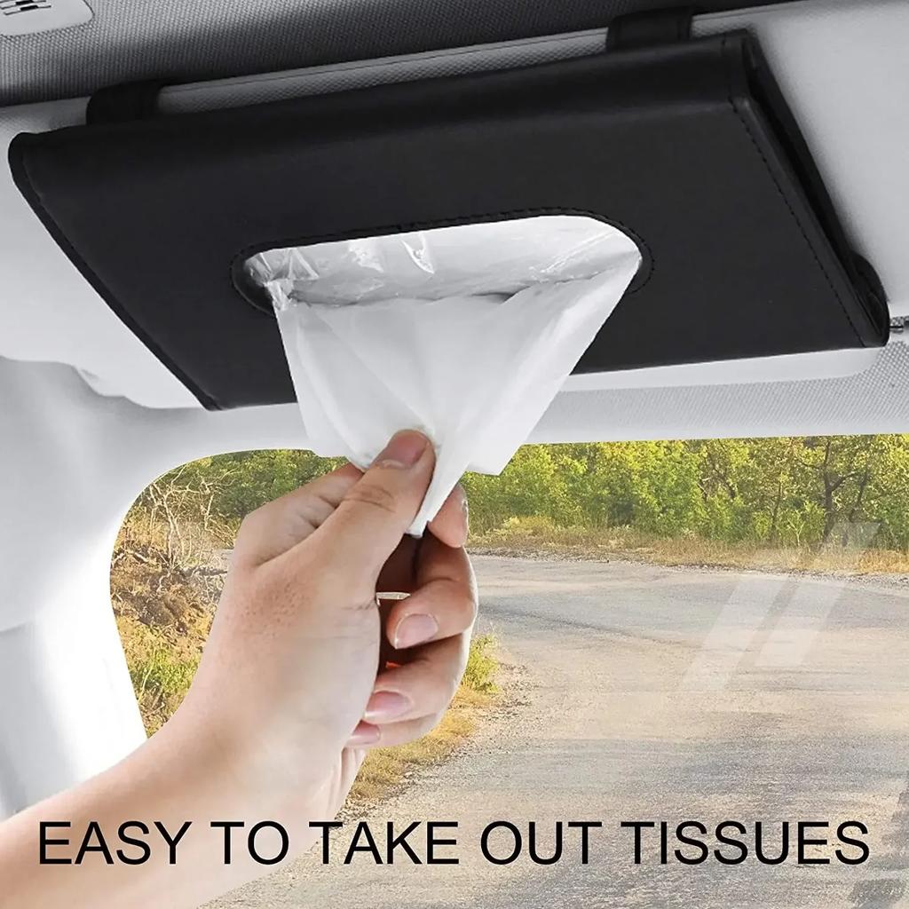 Car Tissue Box Car Sun Visor Tissue Box Interior Holder Auto Interior Storage Universal Car Accessories