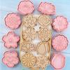 8 Pcs Flowers Biscuit Mold 3D Chrysanthemum Cherry Blossom Plum Pattern Food-grade PP Sweet Pastry Biscuit Molds Home Kitchen Baking Mold Tool