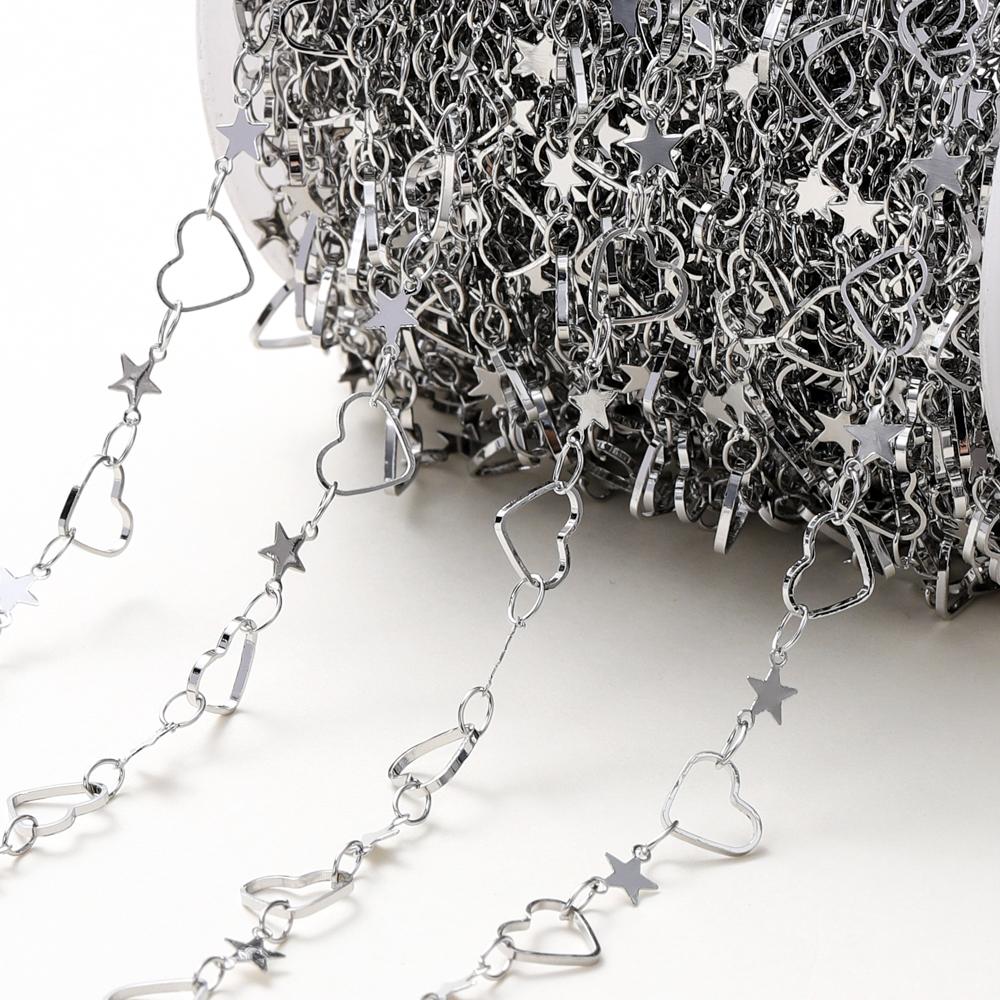 

14K 18K Gold Plated Brass 1 Meter Star Moon Chain Necklace Gold Chain Hollow Out Copper Chains for DIY Jewelry Making Components 1Meter
