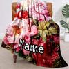 Peony Customize Your Name Blanket Used For Chair Office Sofa Bed Camping Soft And Warm Giving Friends And Relatives Birthday Gifts Graduation Gifts
