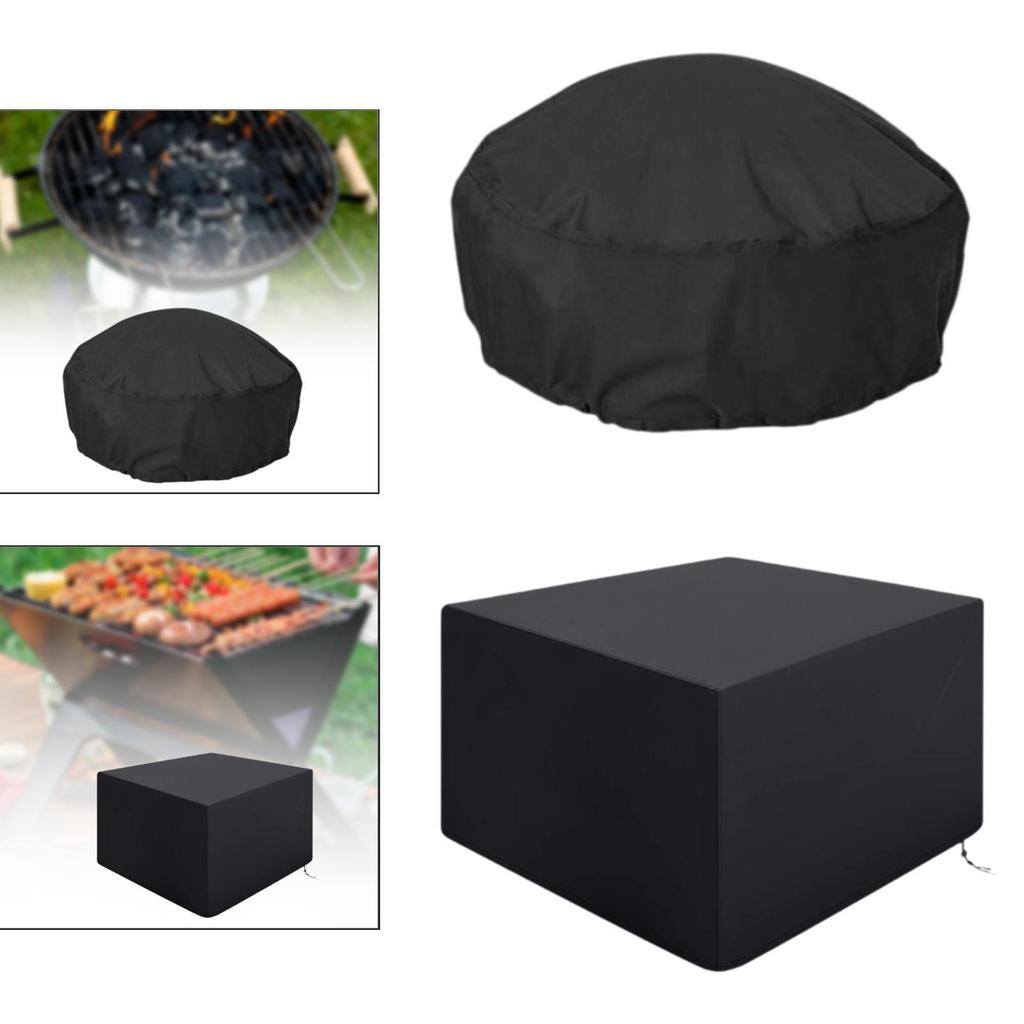 Fire Pit Cover Fire Pit Lid Fireplace Cover Waterproof Sun Protection Firepit Cover Protection for Outdoor Garden Yard Patio