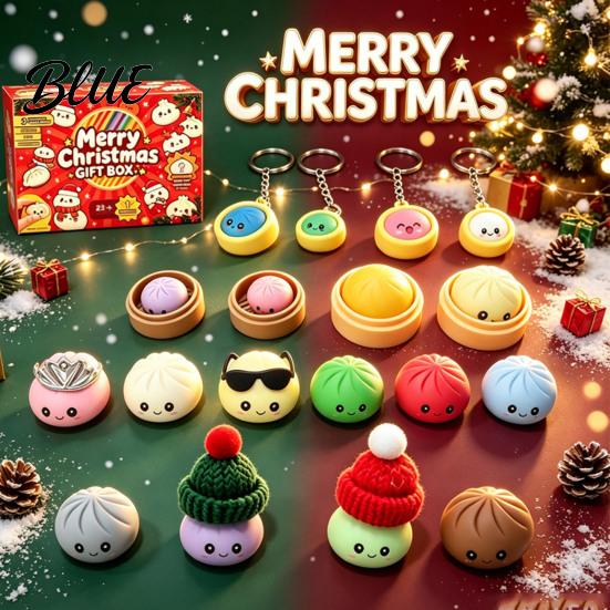Countdown Gift Box Stress Relief Xmas Advent Dumpling Box Merry Christmas Calendar with Toy Squeeze