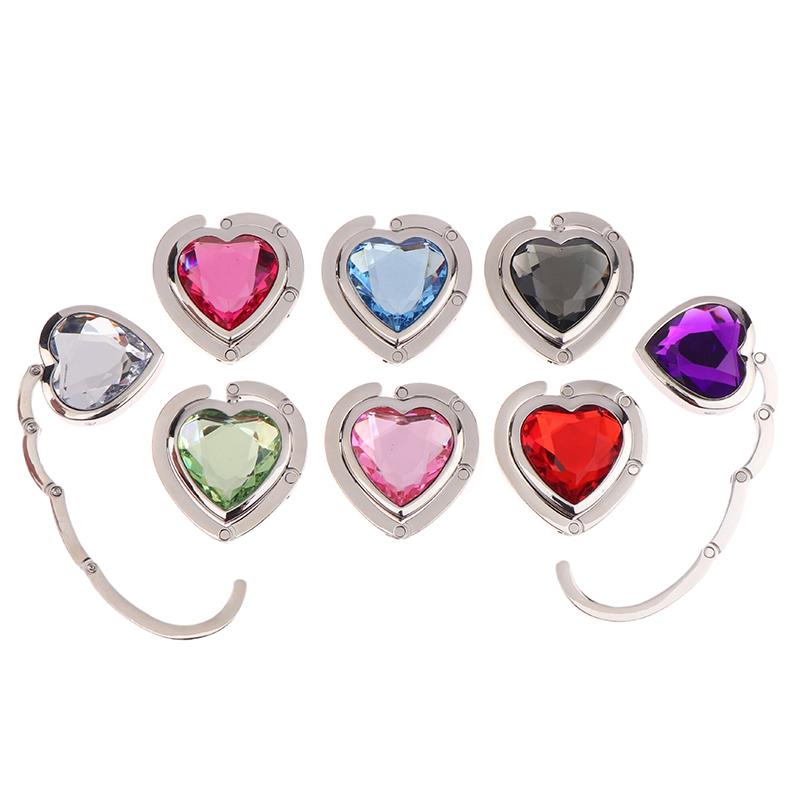 Heart Shaped Folding  Handbag Hook Bag Hanger Portable Foldable Table Hook Organizer Table Side Hooks Bag Accessories