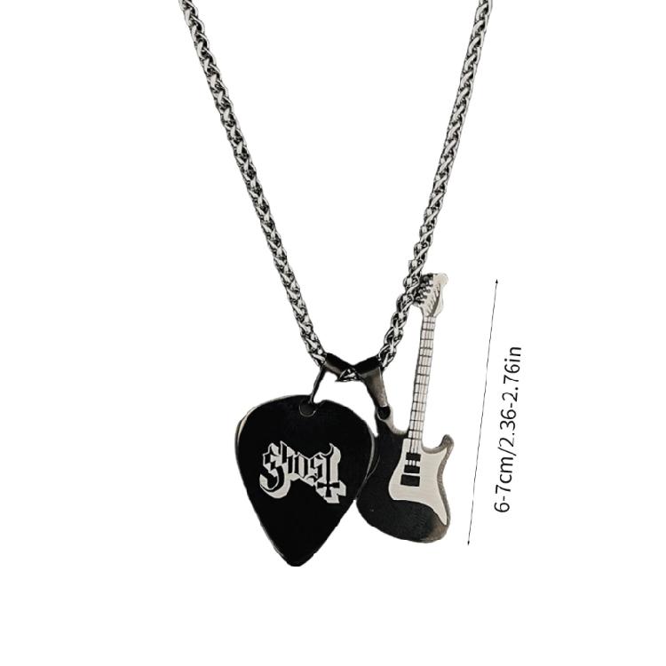 Collana Ciondolo Plettro per Chitarra Stiloso Realizzata con Robusti Materiali in Acciaio Inossidabile Accessorio per l'Uso Quotidiano e i Concerti