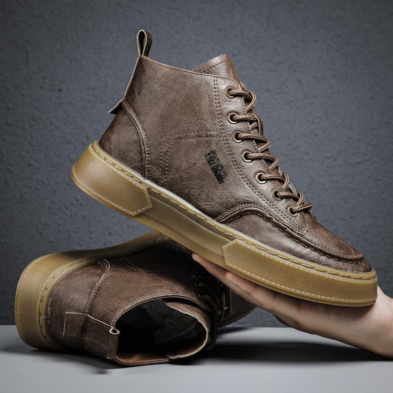 Spring new Martin boots high-top casual board shoes black boots sports casual shoes