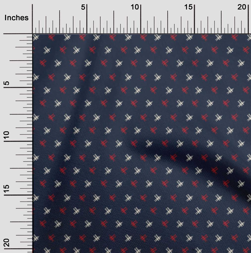 oneOone Cotton Flex Fabric Hash Sign Kasuri Print Fabric BTY 40 Inch Wide