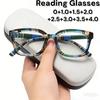 Stylish Colorful Striped Frame Reading Glasses Women Oversize High-Definition Comfortable Anti Blue Light Presbyopia Eyeglasses
