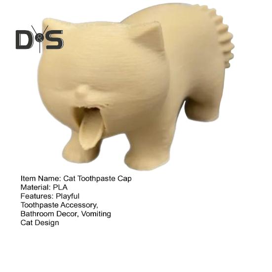 Cat Toothpaste Topper Vomiting Cat Toothpaste Cap Toothpaste Squeezer Cat Shape Toothpaste Dispenser for Bathroom Decor