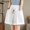 La Chapelle Women's Ice Silk Wide-Leg Shorts