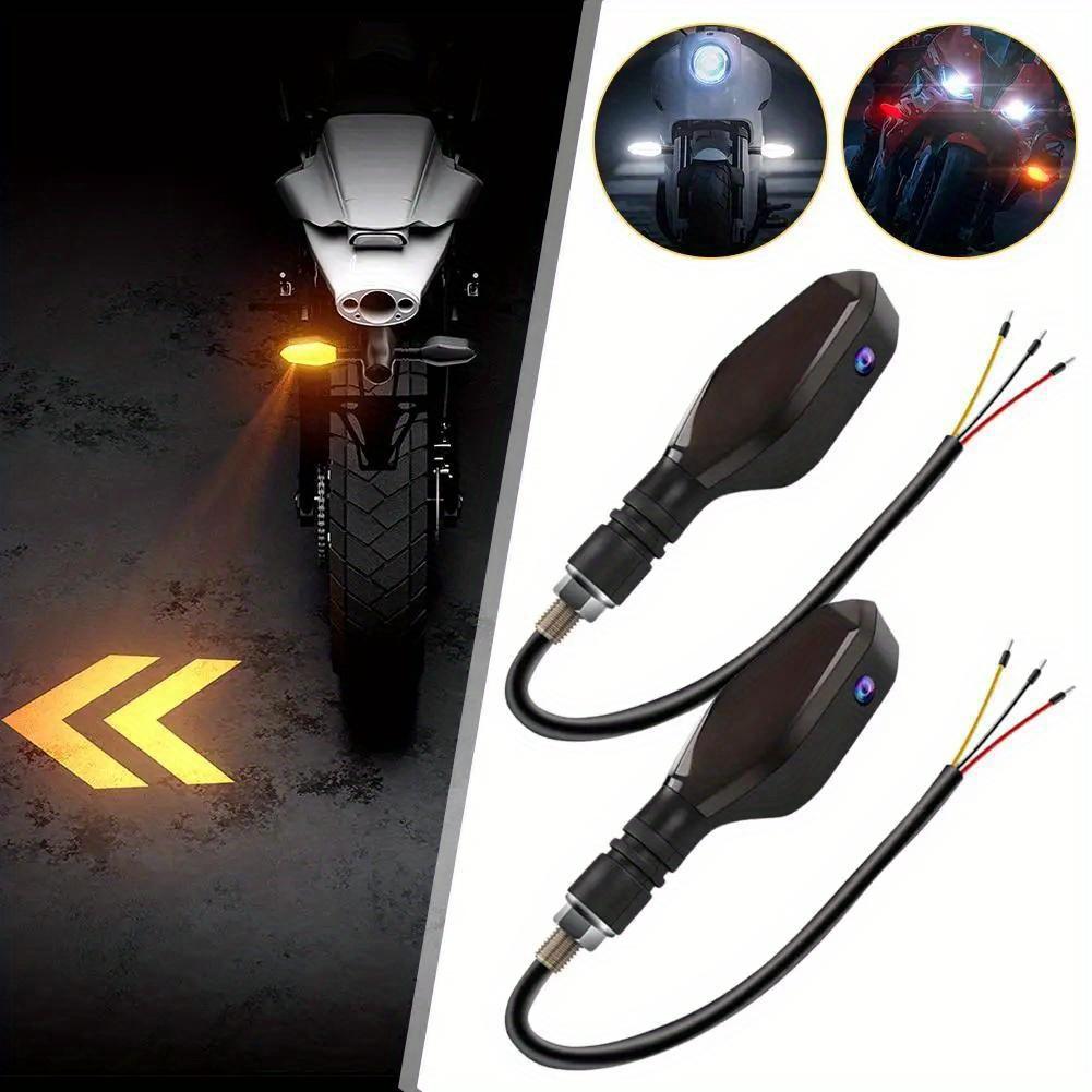 2pcs Motorcycle Universal LED Lamp Color Projection Lamp Sequential Flowing Indicator Lights