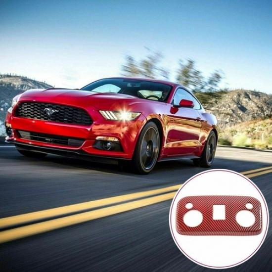 Red Carbon Fiber Reading Lamp Light Trim Panel Cover for 2009- Ford Mustang