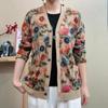Stilvolle Herbst-Strickjacke mit V-Ausschnitt für Frauen mittleren Alters & ältere Frauen