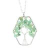 Hand-Wound Natural Gravel Crystal Hexagonal Loose Root Tree Of Life Fortune Tree Necklace Women'S Necklace N18