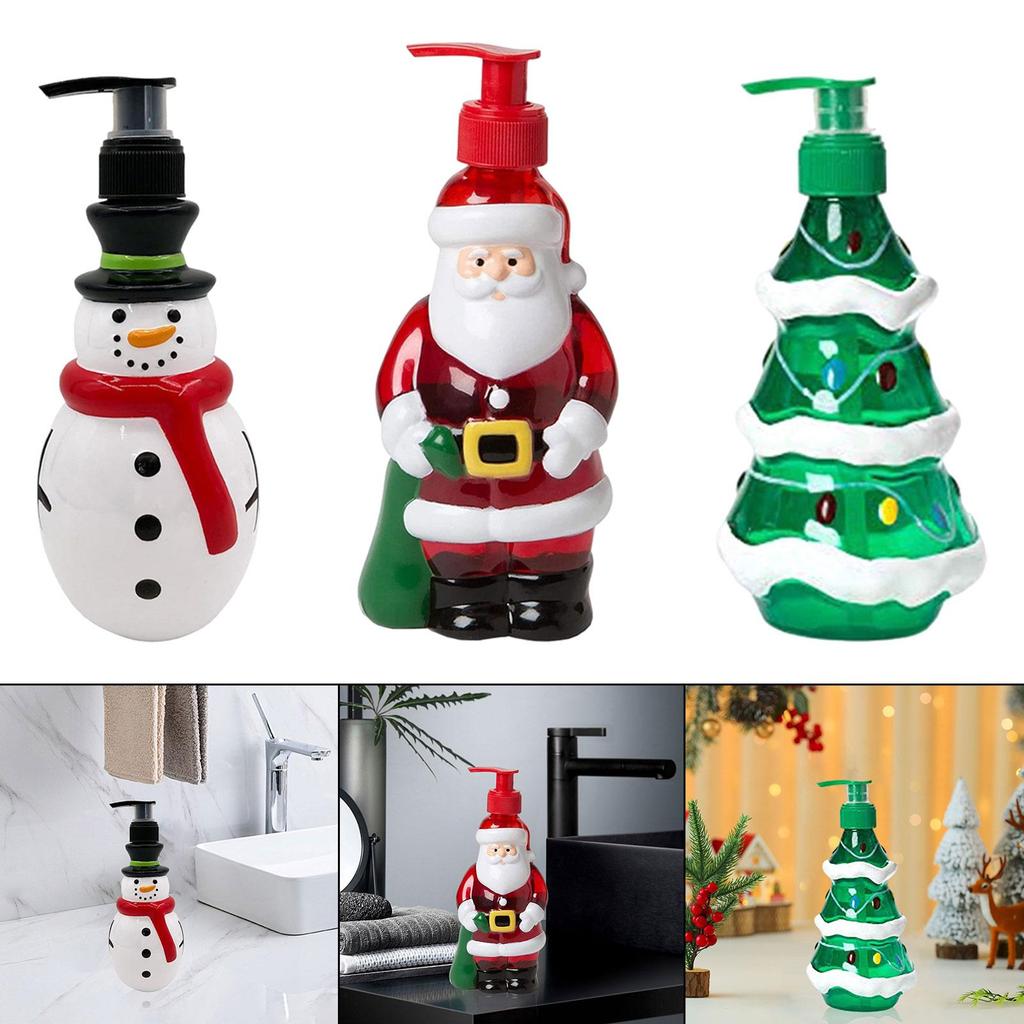 Christmas Hand Soap Dispenser Versatile Empty Novelty Shampoo Dispenser Christmas Decor Liquid Container for Hotel Kitchen Decor