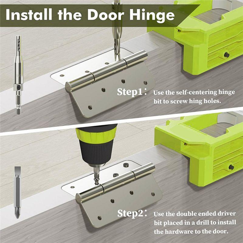A20F-Door Hinge Jig,Door Hinge Router Jig, Door Hinge Installation Kit Fit 3 Inchto 5 Inch Length And 1/4 Inch Or 5/8 Inch