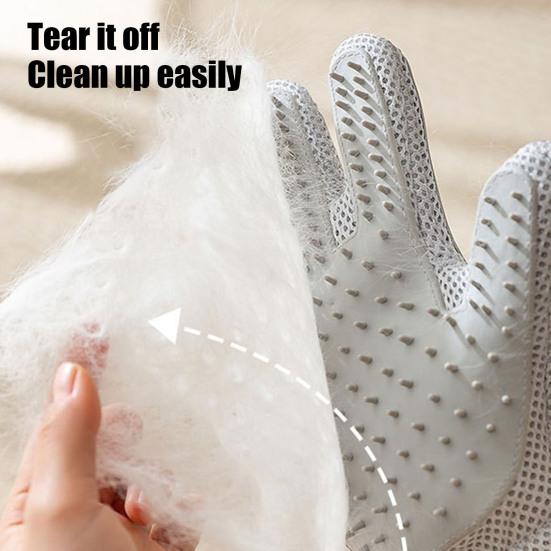 Pet Hair Removal Gloves 2-in-1 Deshedding Grooming Glove for Dogs Cats Double Sided Fur Remover Mitt for Couch Clothes Carpet Car Seat