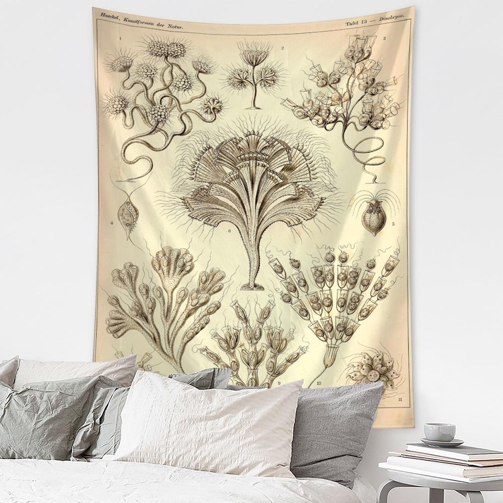 Boho Style Psychedelic Witchcraft Art Mystic Home Decor Undersea Insect Identification Map Tapestry Wall Hanging