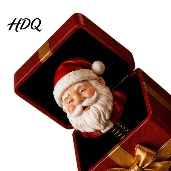 Funny Birthday Gift for Men Women Christmas Magic Pop-Up Box Cute Reindeer Santa Claus Gingerbread Prank Unique Adults Reusable Spring-Loaded