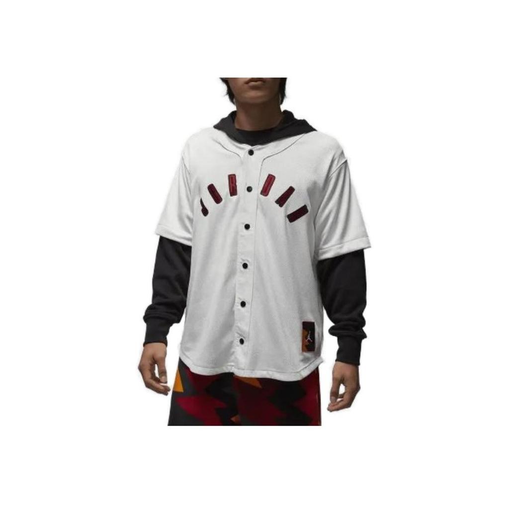 Jordan Logo Letter Print Splicing Casual Hooded Jacket Men Jackets White FB7035-133
