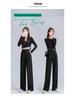 Pear-Shaped Slimming High-Waist Petite Black Straight-Leg Casual Pants for Women