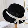 New Big Eaves Korean Bow Bucket Hat Outdoor Leisure Versatile Travel Mountaineering Travel Breathable Face Basin Hat