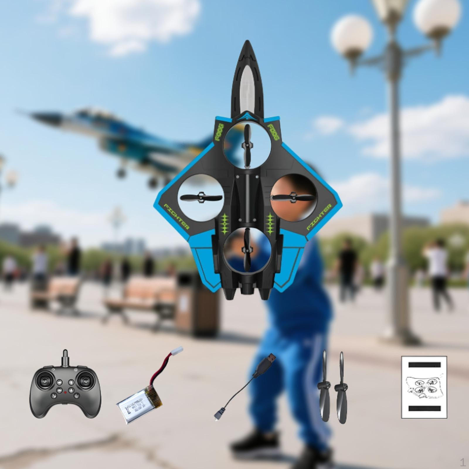 

RC Plane Remote Control Airplane to Fly Hobby Glider Fighter Model for Beginners Kids Boys Birthday синій