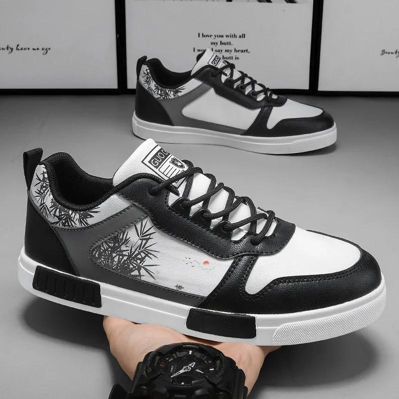 

2025 Fashion Men Casual Platform Sneakes Lace Up Trainers Student Sneaker 39 білий