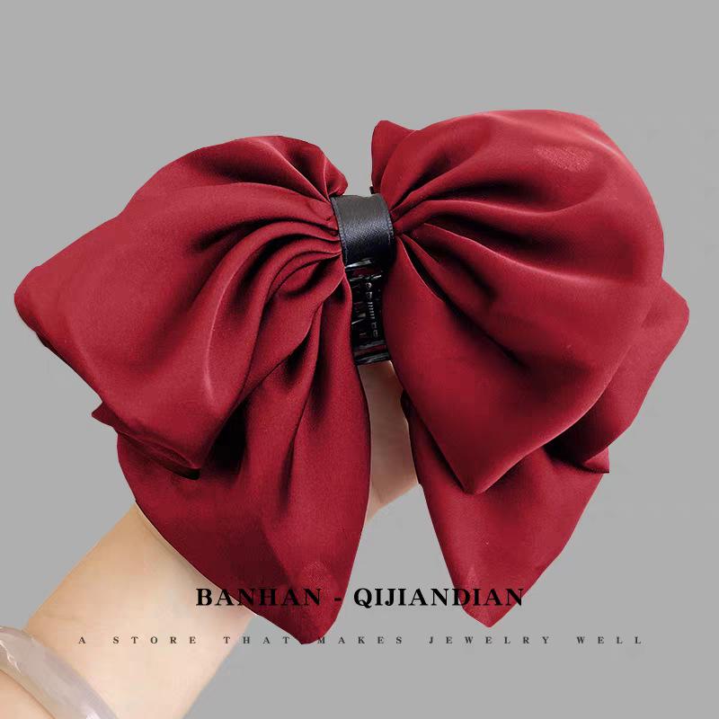 

Elegant French Satin Bow Flower Claw Clip for Women: Volumizing Hair Accessory for Ponytails