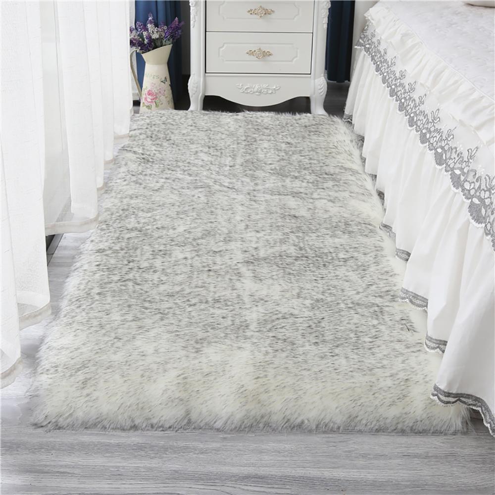 Imitation Wool Rug Artificial Sheepskin Fluffy Plush Carpet for Bedroom Soft Warm Home Decor Children Rugs Living Room Rug White