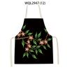 Flower Rabbit Beauty Pattern Kitchen Aprons for Women Men Linen Waist Bibs Household Cleaning Pinafore Home Cooking Apron