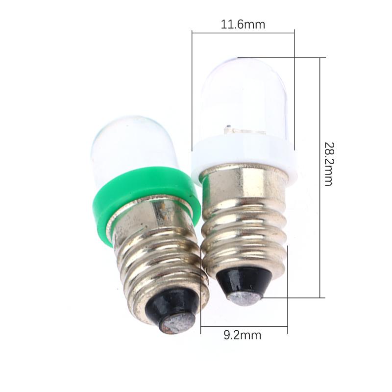 5PCS E10 LED Screw Base Indicator Bulb Cold White 12V DC Light Bulb  Low Power Consumption