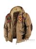 Retro Distressed Printed Cotton Zipper Hoodie Jacket