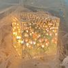 Handcrafts Tulips Night Light Set Home Decoration DIY Kits Handmade Flower Cube Lamp Desktop Ornament Table Night Lamp
