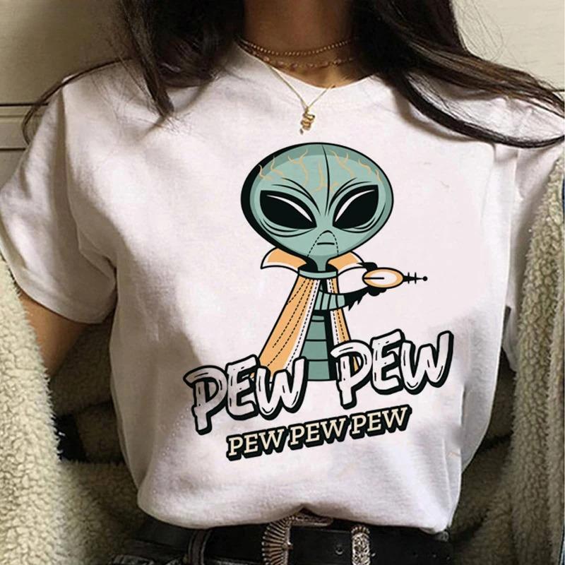 Pew Pew Madafakas T Shirt Women Kawaii Summer Tops Cartoon Tshirt Funny Black Cat Graphic Tees Unisex Harajuku Streetwear FeUnisex
