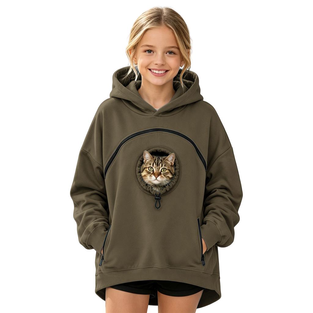 Kinder Mode Haustier Tasche Kapuzenpullover Sweatshirt für Jungen und Mädchen