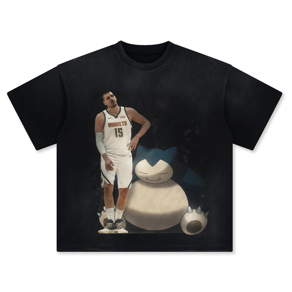 Pokémon Joint Basketball Star Printing Shortsleeved Tshirt Mens 2025 Summer New Fashion Cotton Breathable Y2K Street Top
