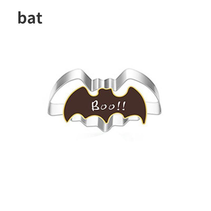 6 Stile Halloween Edelstahl Ausstechform Kürbis Fledermaus Zauberer Geist Schwarze Katze Form DIY Backwerkzeuge für Küche