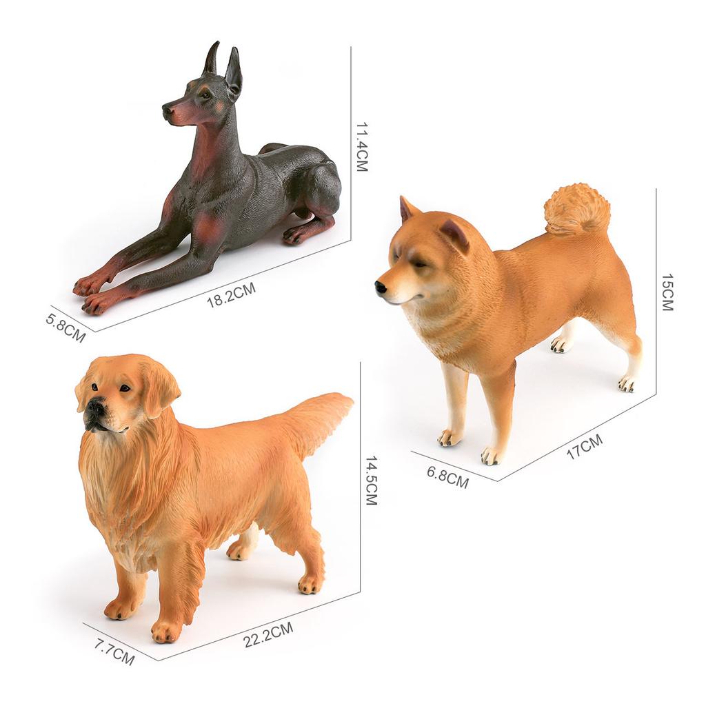 Dog Premium Realistic Figurines Shiba Inu Golden Retriever And Doberman Ideal For Home And Decor Office