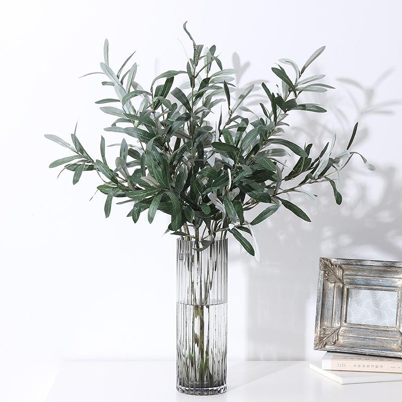 Simulated green plant olive branch 4 forks with fruit olive branch fake tree branch wedding home photography props flower arrangement decoration