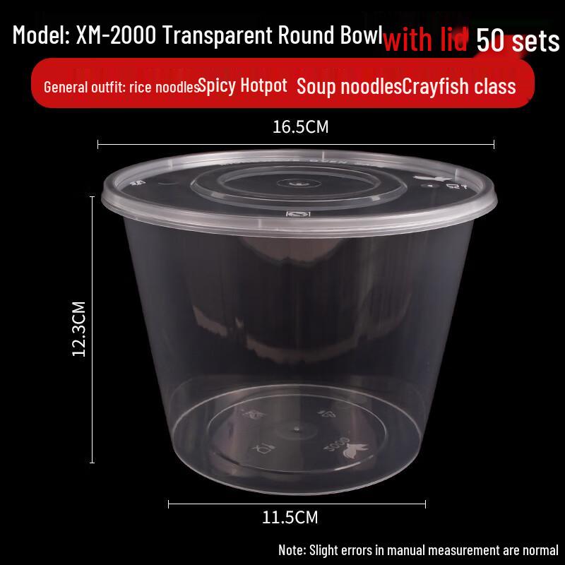 

Transparent Disposable Round Plastic Food Containers with Lids