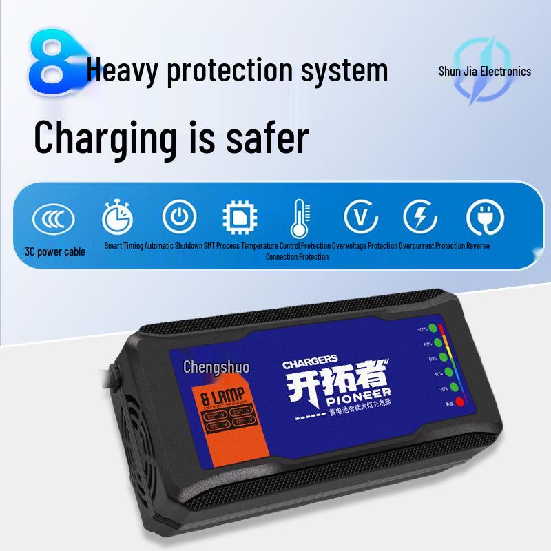 Intelligentes Elektrofahrzeug-Ladegerät für 48V/60V/72V Blei-Säure-Batterien – Geeignet für E-Bikes und E-Motorräder