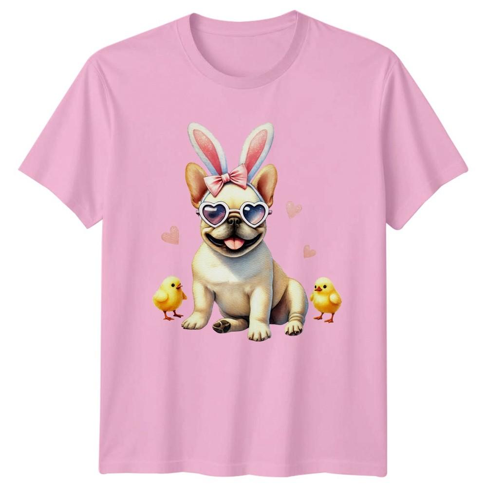 French Bulldog Puppy Wearing Bunny Unisexs TShirt Frenchie Dog Pet Easter