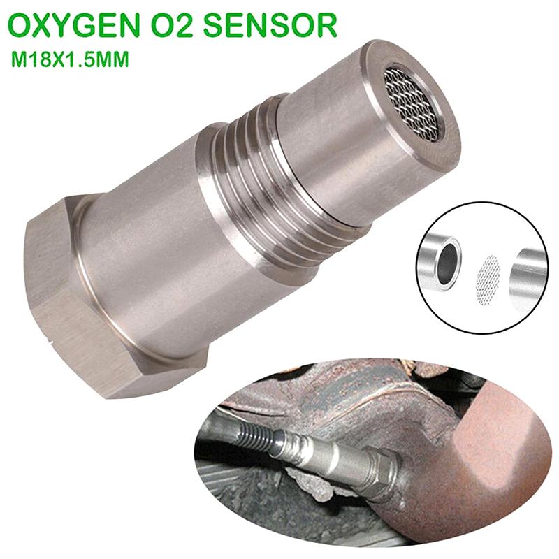 1Pc Mini Oxygen Catalyst Sensor M18X1.5 For Automobile 46.5*16.0*16.9Mm Silver Stainless Steel Durable Car Accessories