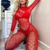 Sexy Leopard Long Sleeved Bodystocking For Women Hot Backless Sex Bodysuit Lingerie Porn Lace Pajamas Underwear Erotic Costumes